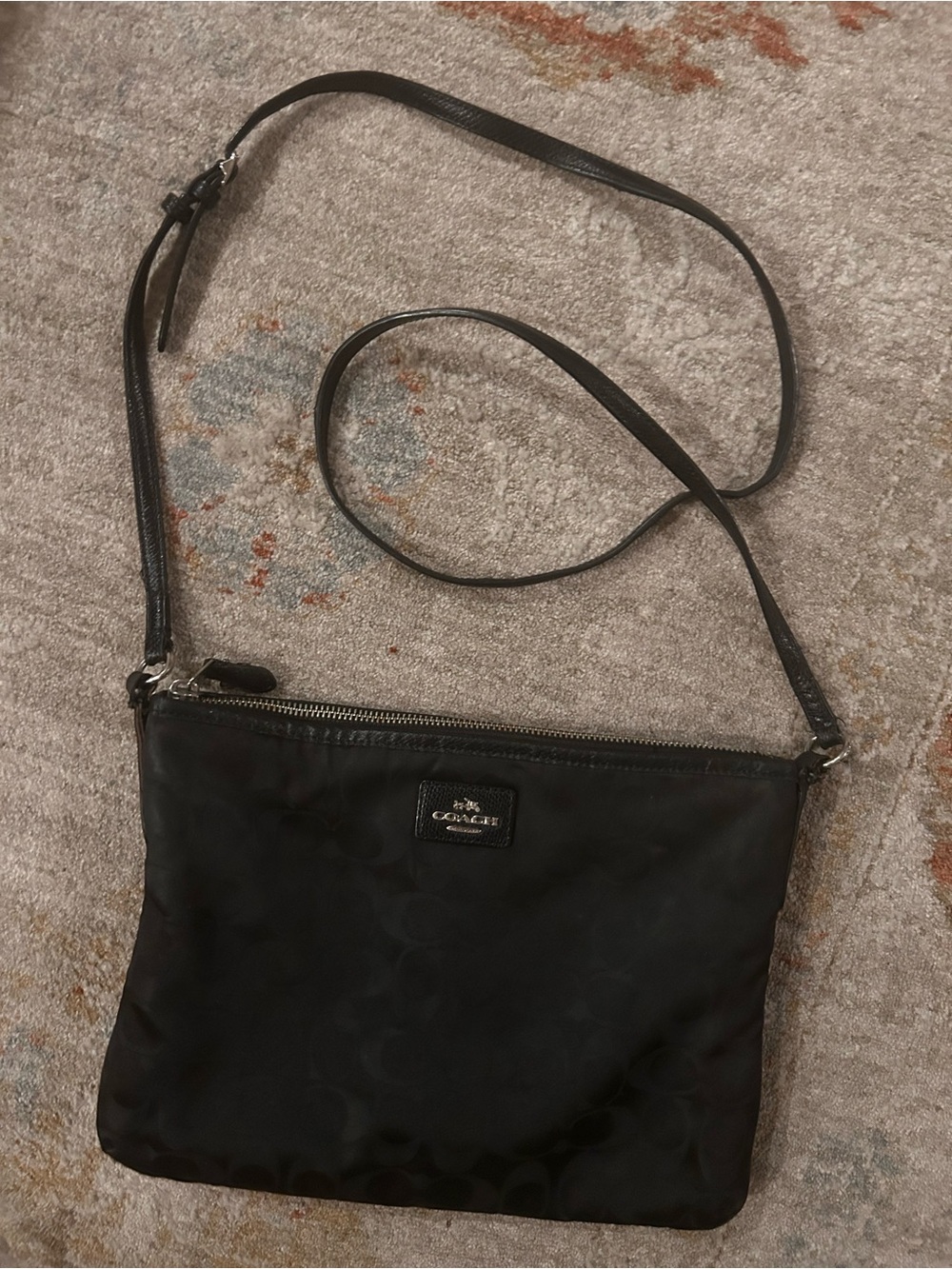 Coach Black Nylon Crossbody Messenger Bag for women beautiful condition